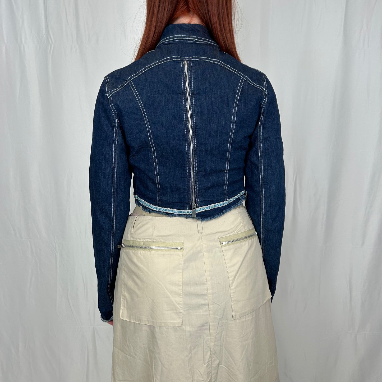 Vintage y2k style dark wash shacket