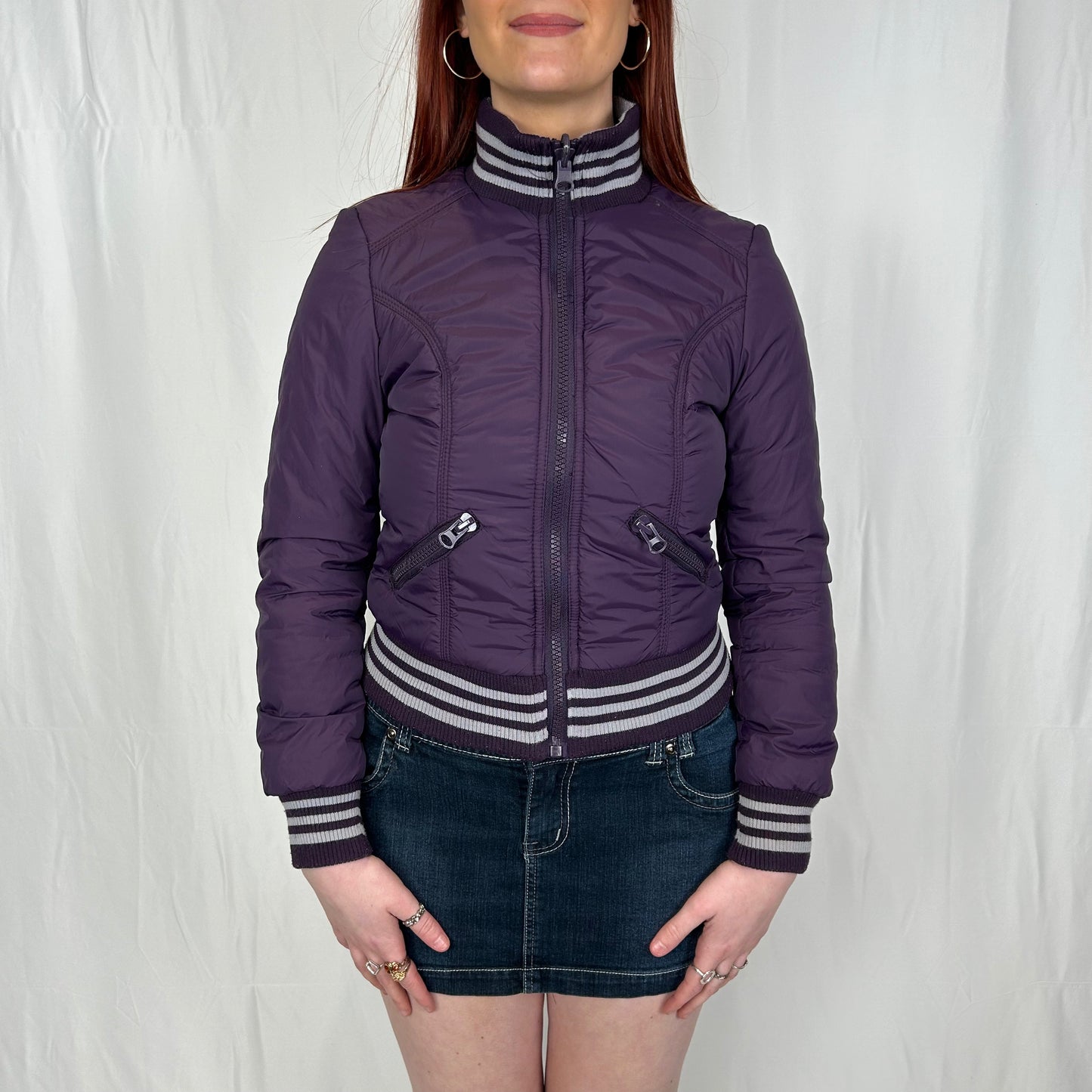 Vintage y2k style reversible puffer jacket