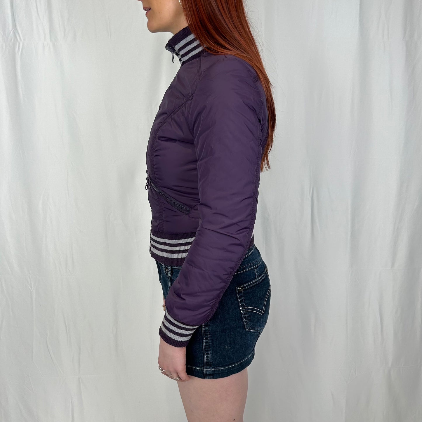 Vintage y2k style reversible puffer jacket