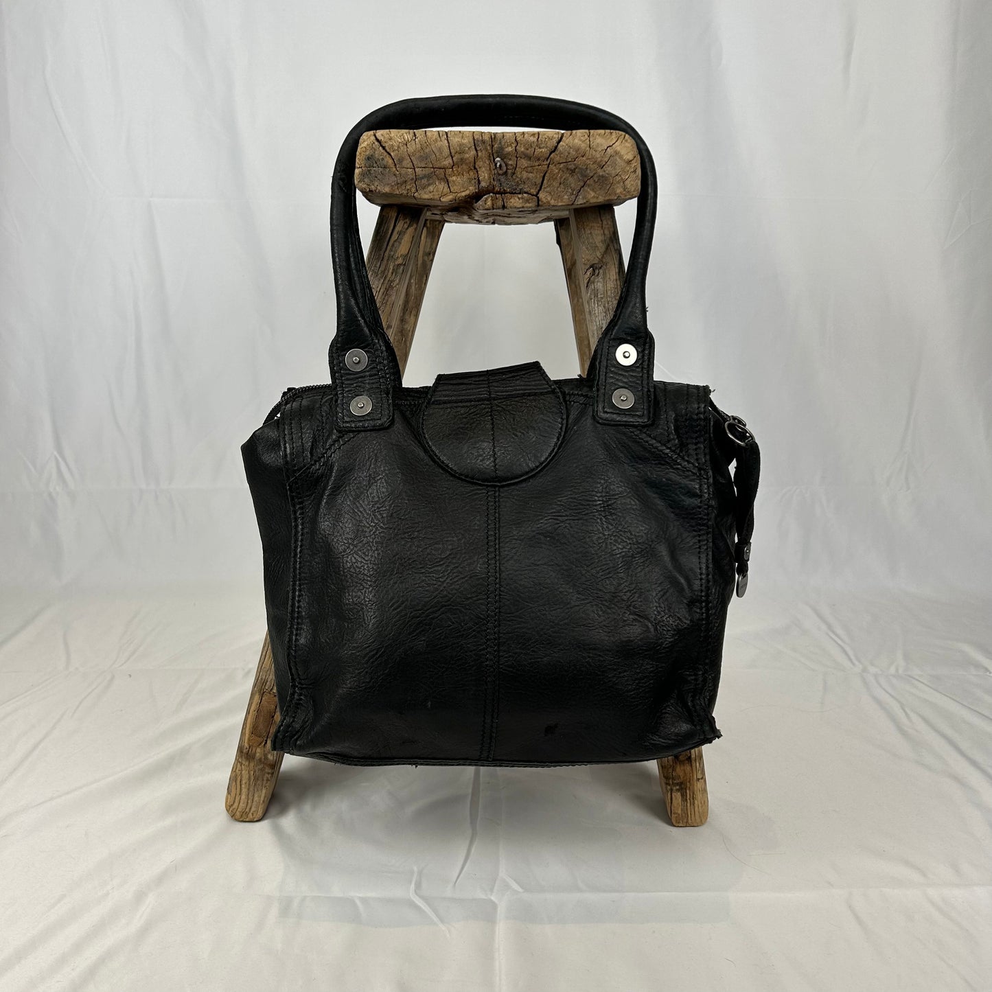 Vintage y2k style black leather shoulder bag