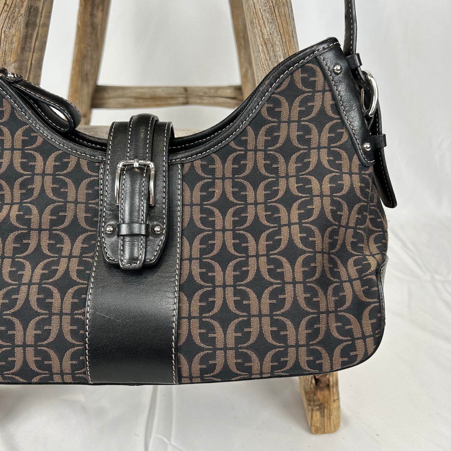 Vintage y2k style brown monogram shoulder bag
