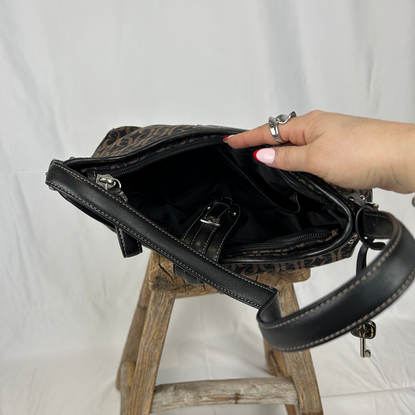 Vintage y2k style brown monogram shoulder bag