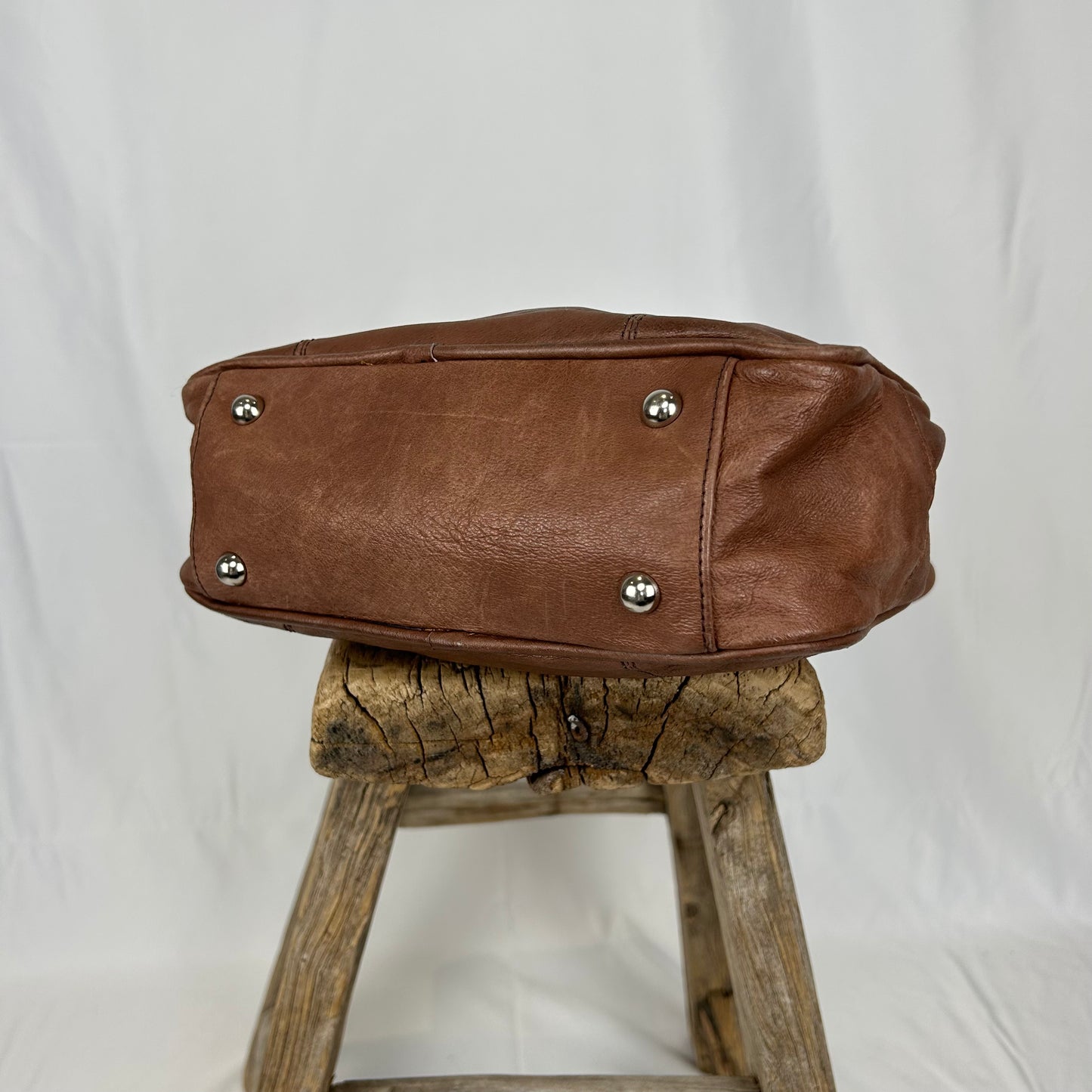 Vintage y2k style brown leather shoulder bag
