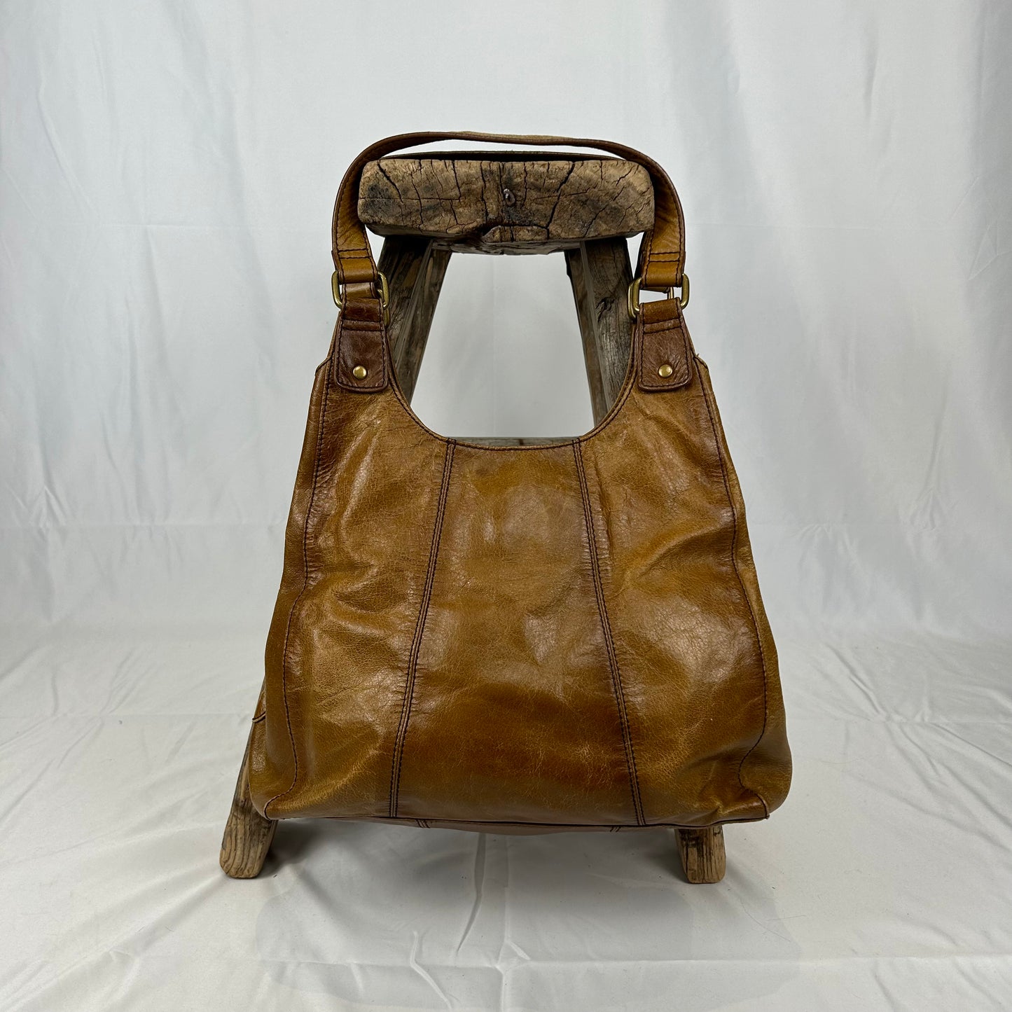 Vintage y2k style brown faux leather shoulder bag