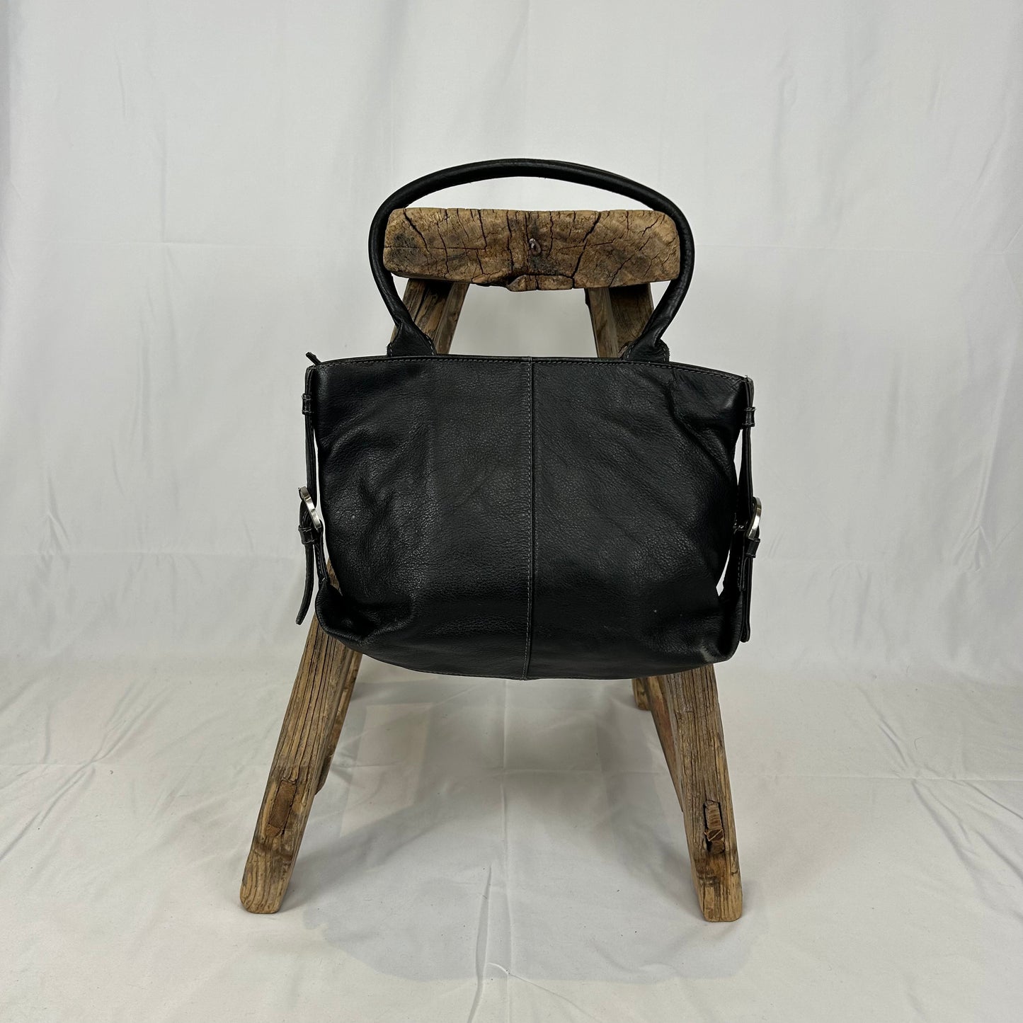 Vintage y2k style black leather shoulder bag