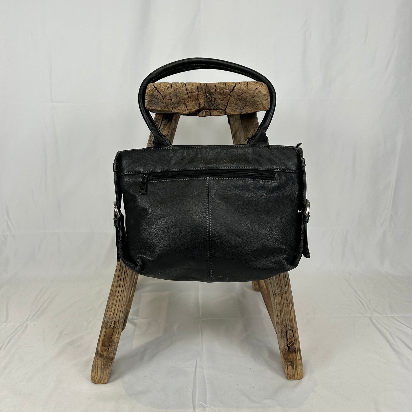 Vintage y2k style black leather shoulder bag