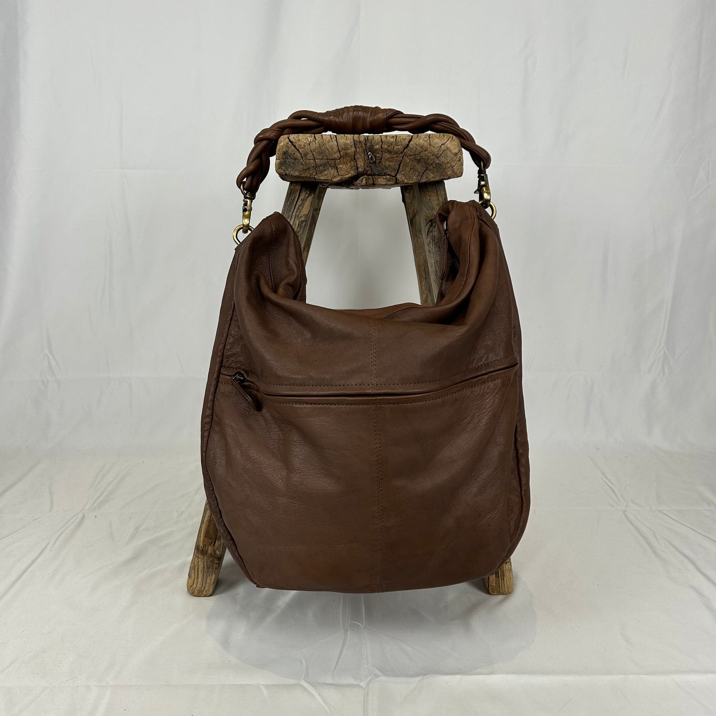 Vintage y2k style brown slouchy soft hobo shoulder bag