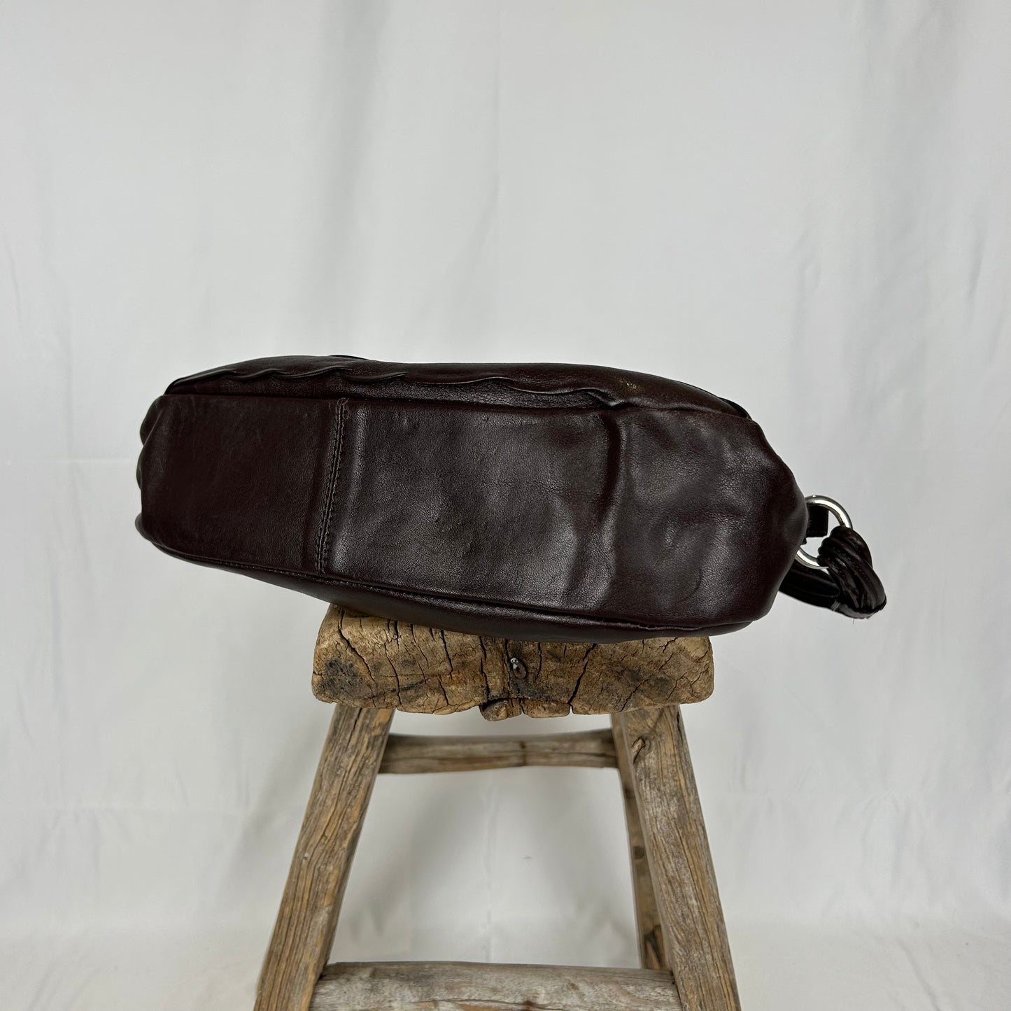 Vintage y2k style brown textured leather shoulder bag