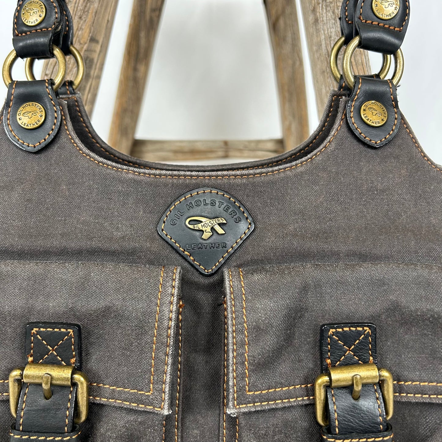 Vintage y2k style brown utility leather shoulder bag