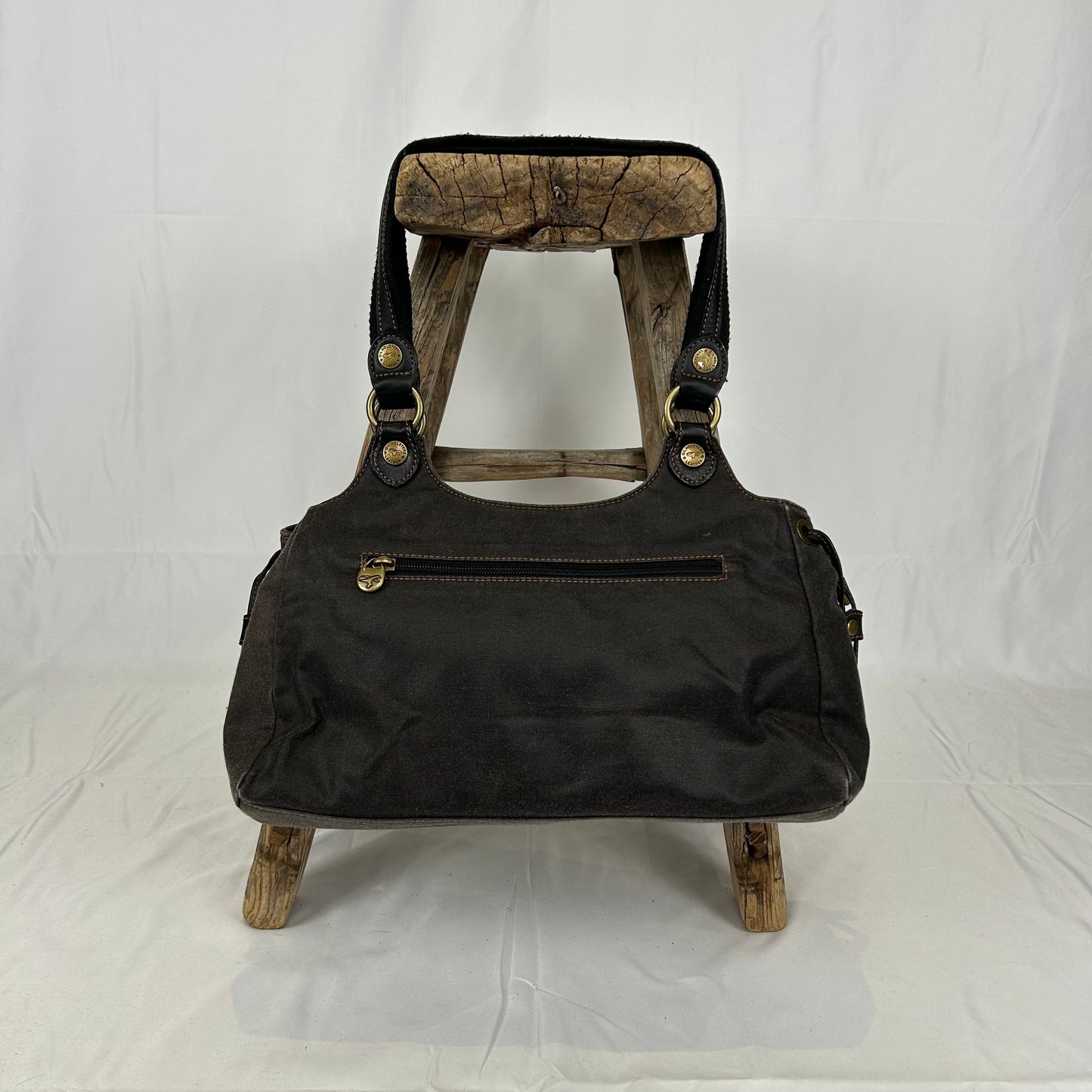 Vintage y2k style brown utility leather shoulder bag