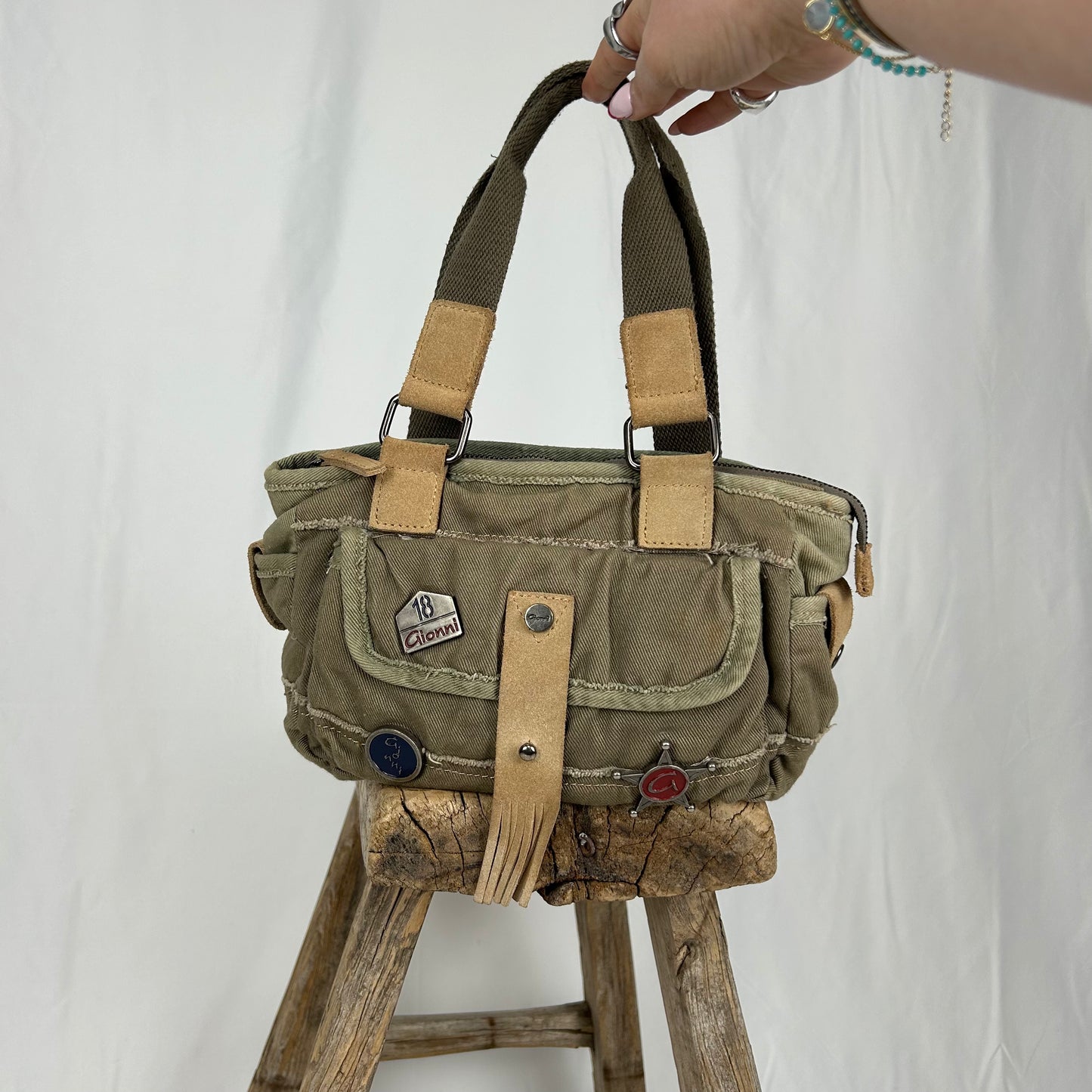 Vintage y2k style utility small shoulder bag