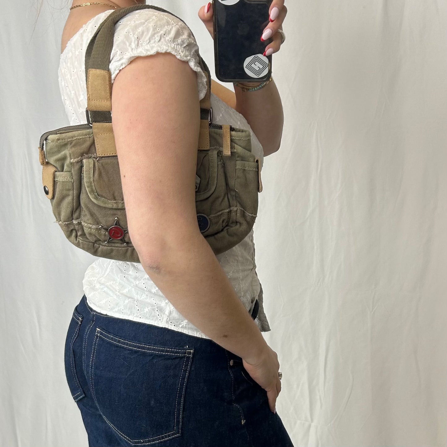 Vintage y2k style utility small shoulder bag