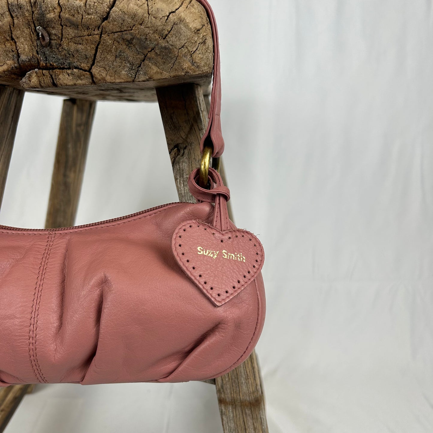 Vintage y2k style pink leather small shoulder bag