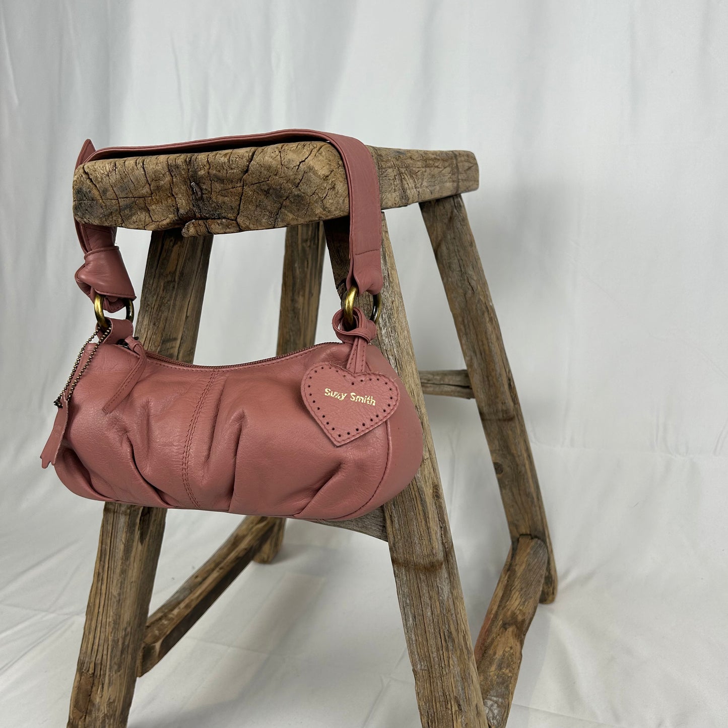 Vintage y2k style pink leather small shoulder bag