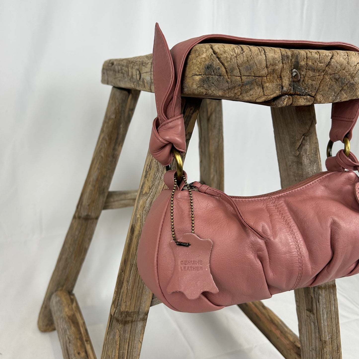 Vintage y2k style pink leather small shoulder bag