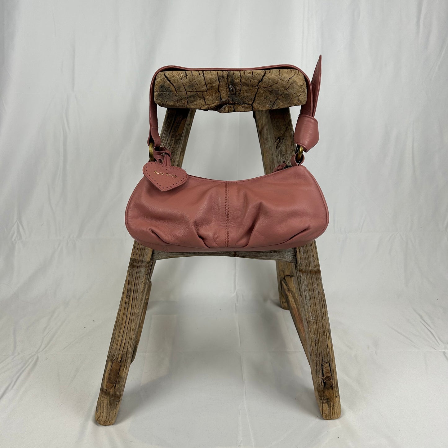 Vintage y2k style pink leather small shoulder bag