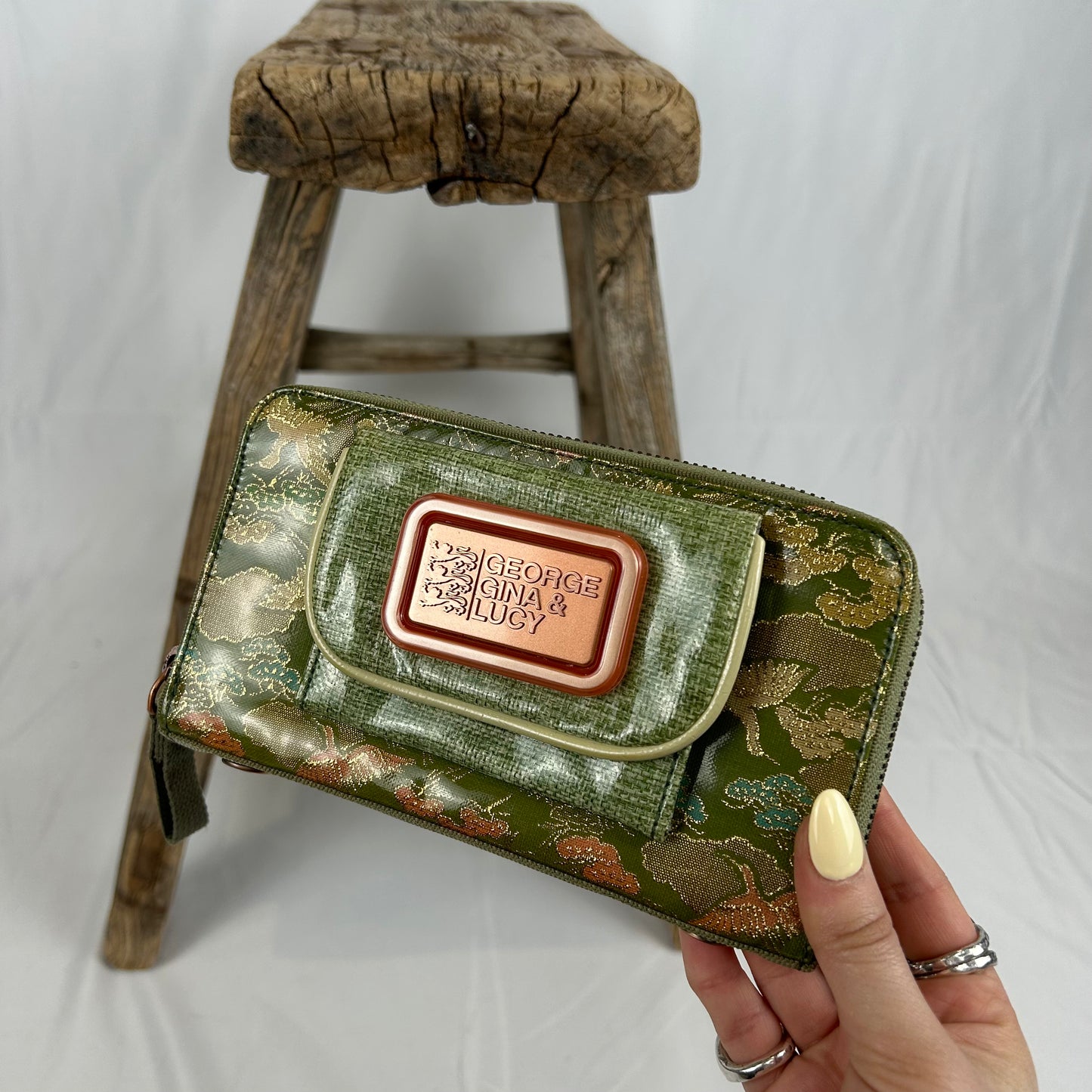 Vintage y2k style green floral wallet