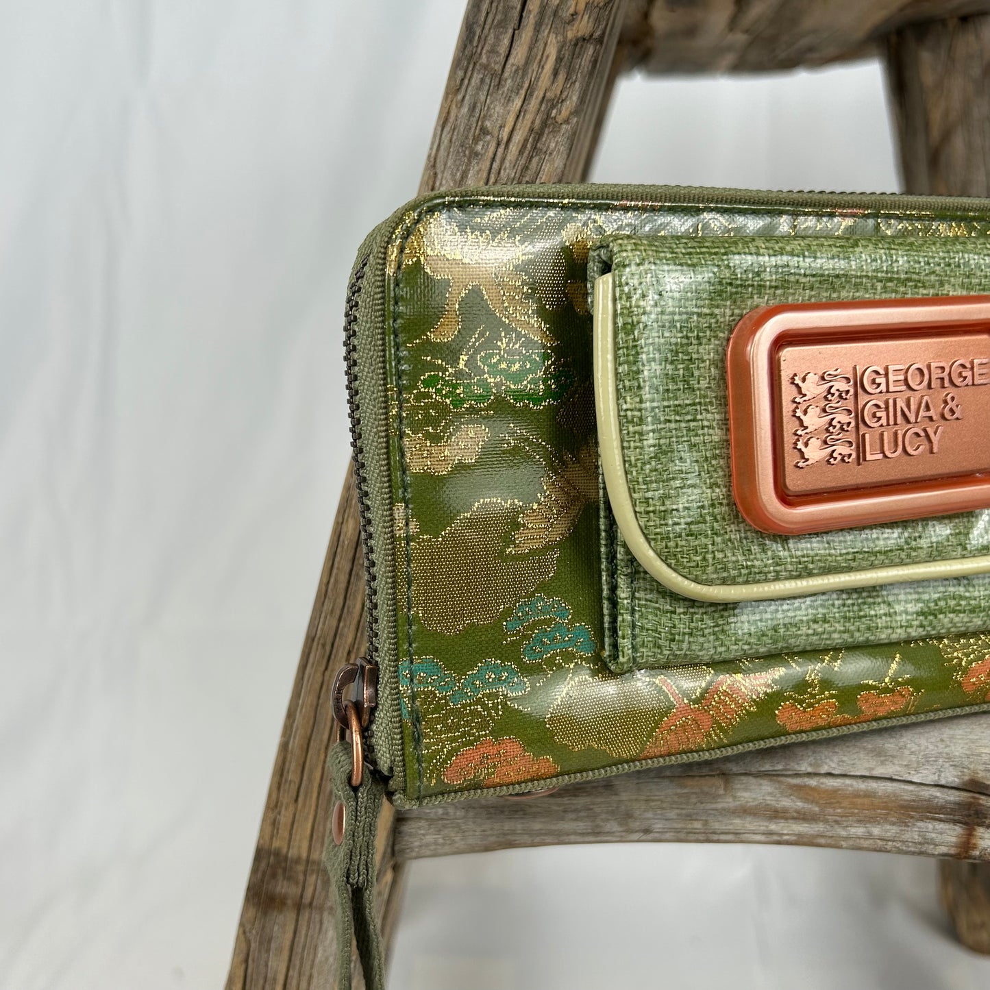 Vintage y2k style green floral wallet
