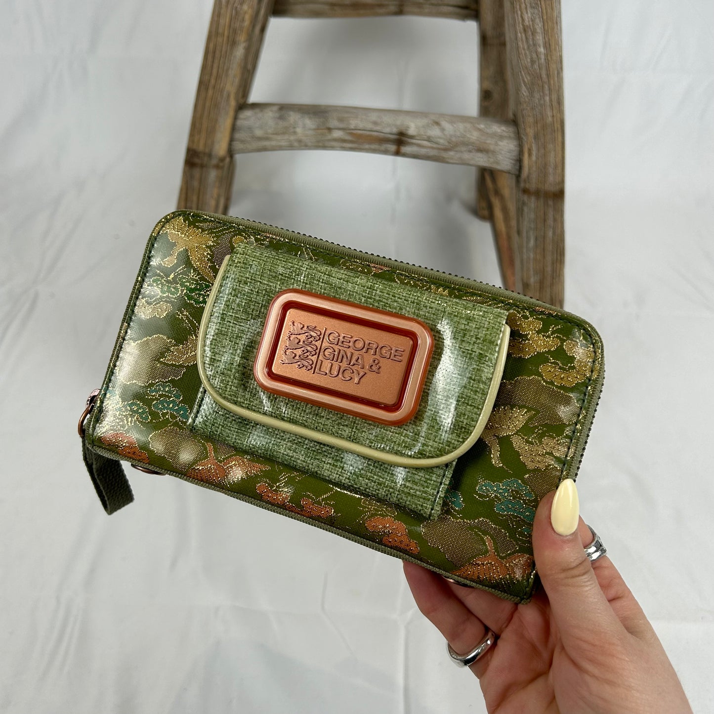 Vintage y2k style green floral wallet