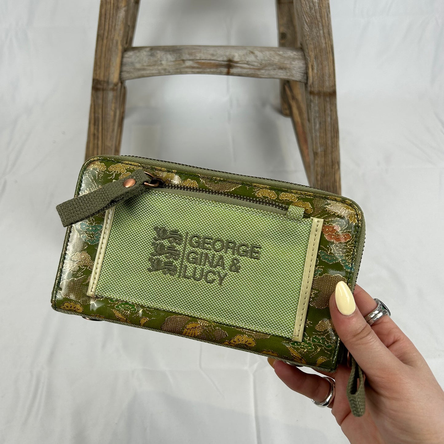 Vintage y2k style green floral wallet