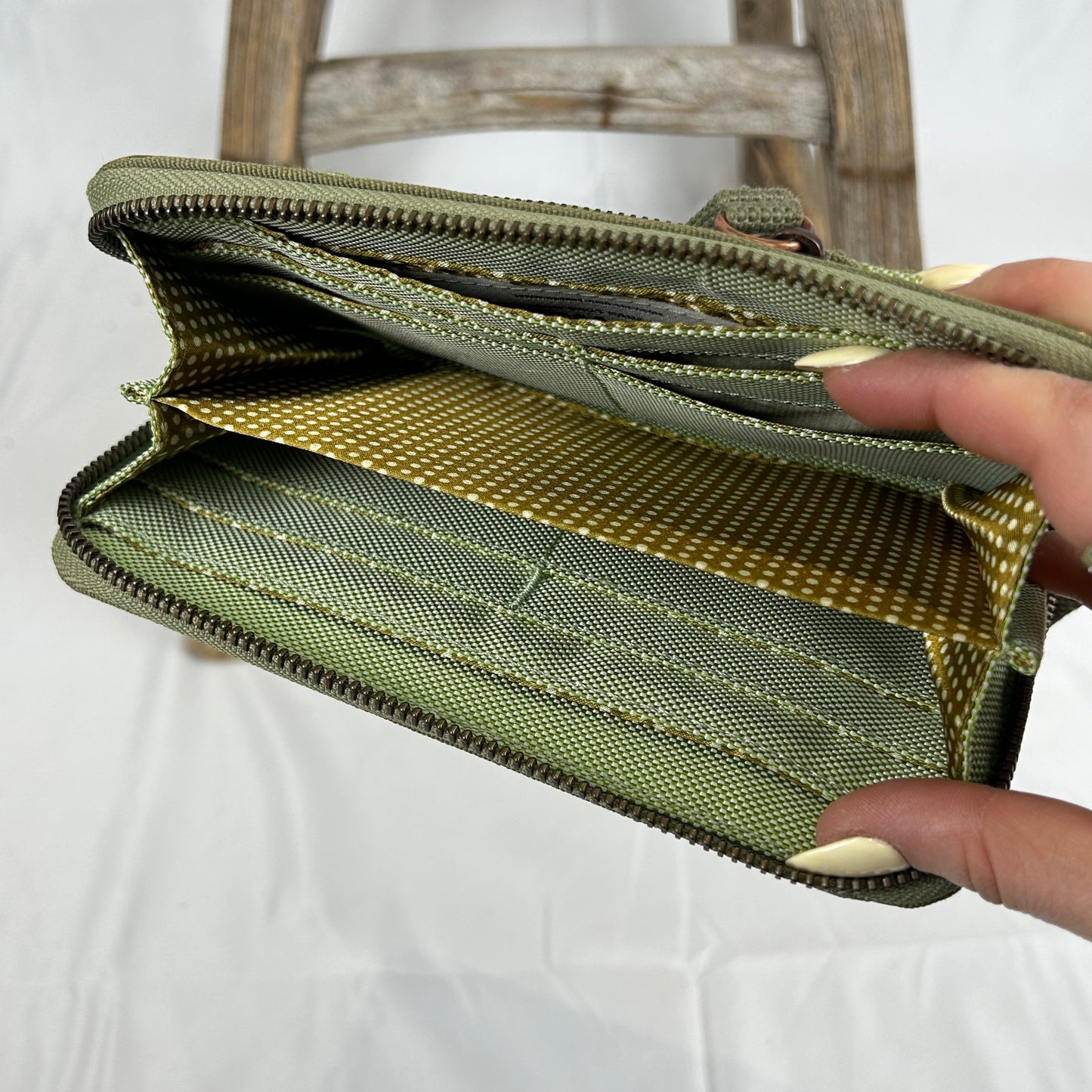 Vintage y2k style green floral wallet