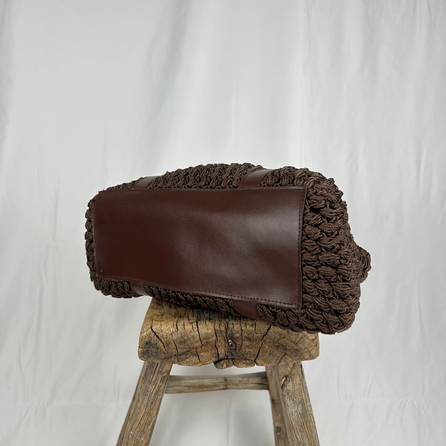 Vintage y2k style brown crochet shoulder bag
