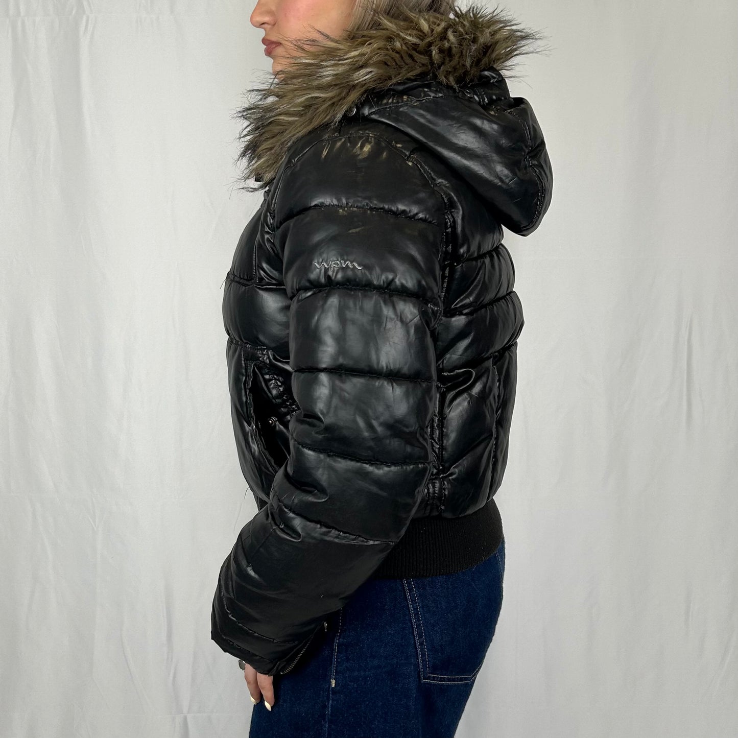 Vintage y2k style black puffer jacket