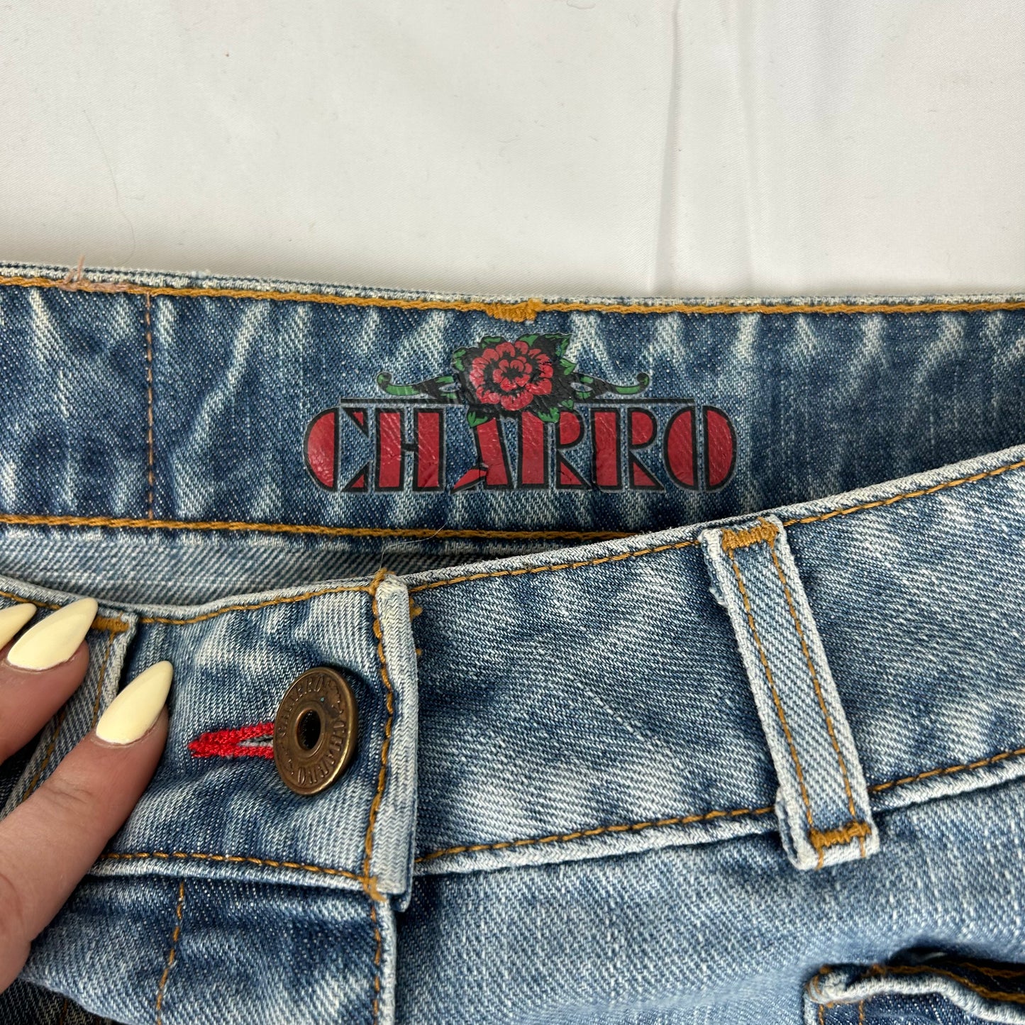 Vintage y2k style denim mini skirt