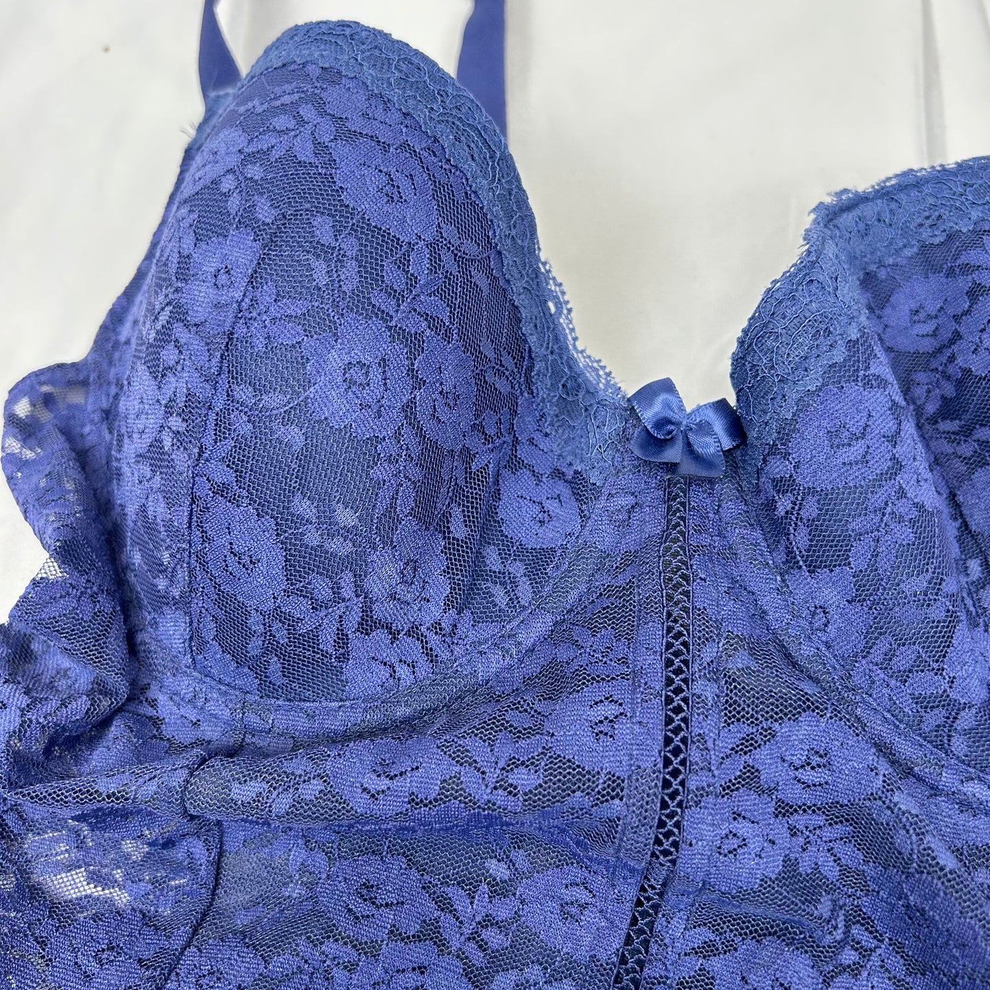 Vintage y2k style blue lace corset top