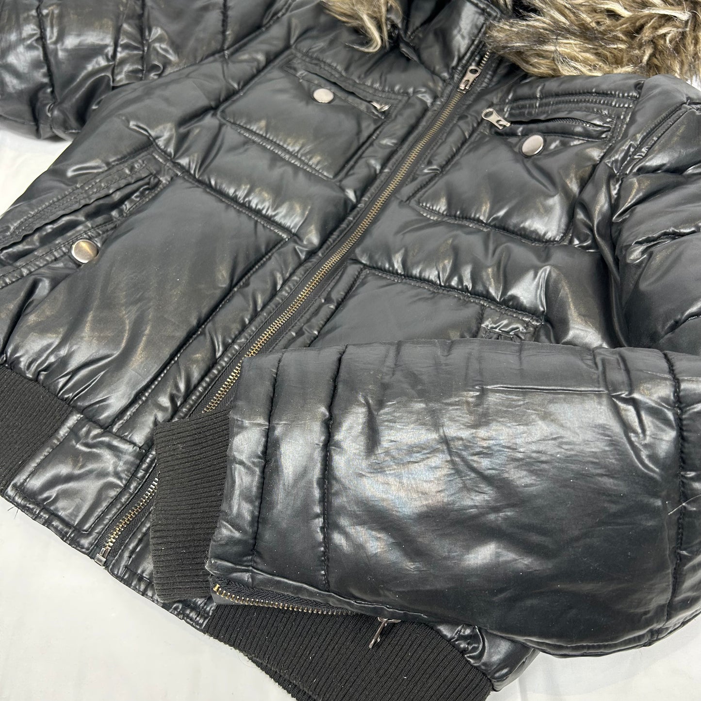 Vintage y2k style black puffer jacket