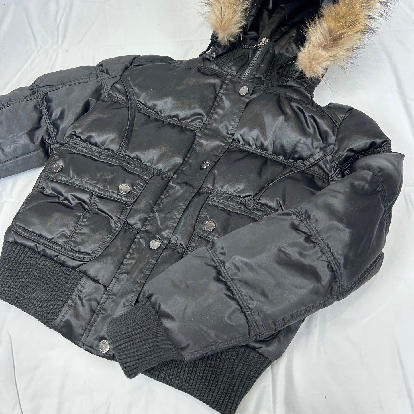 Vintage y2k style black puffer jacket