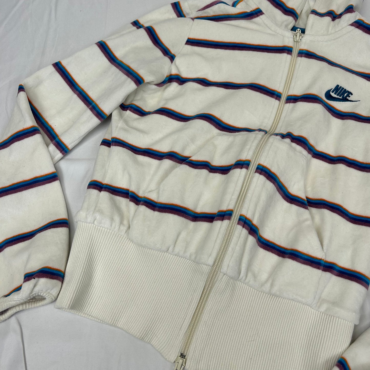 Vintage y2k style striped zip up hoodie