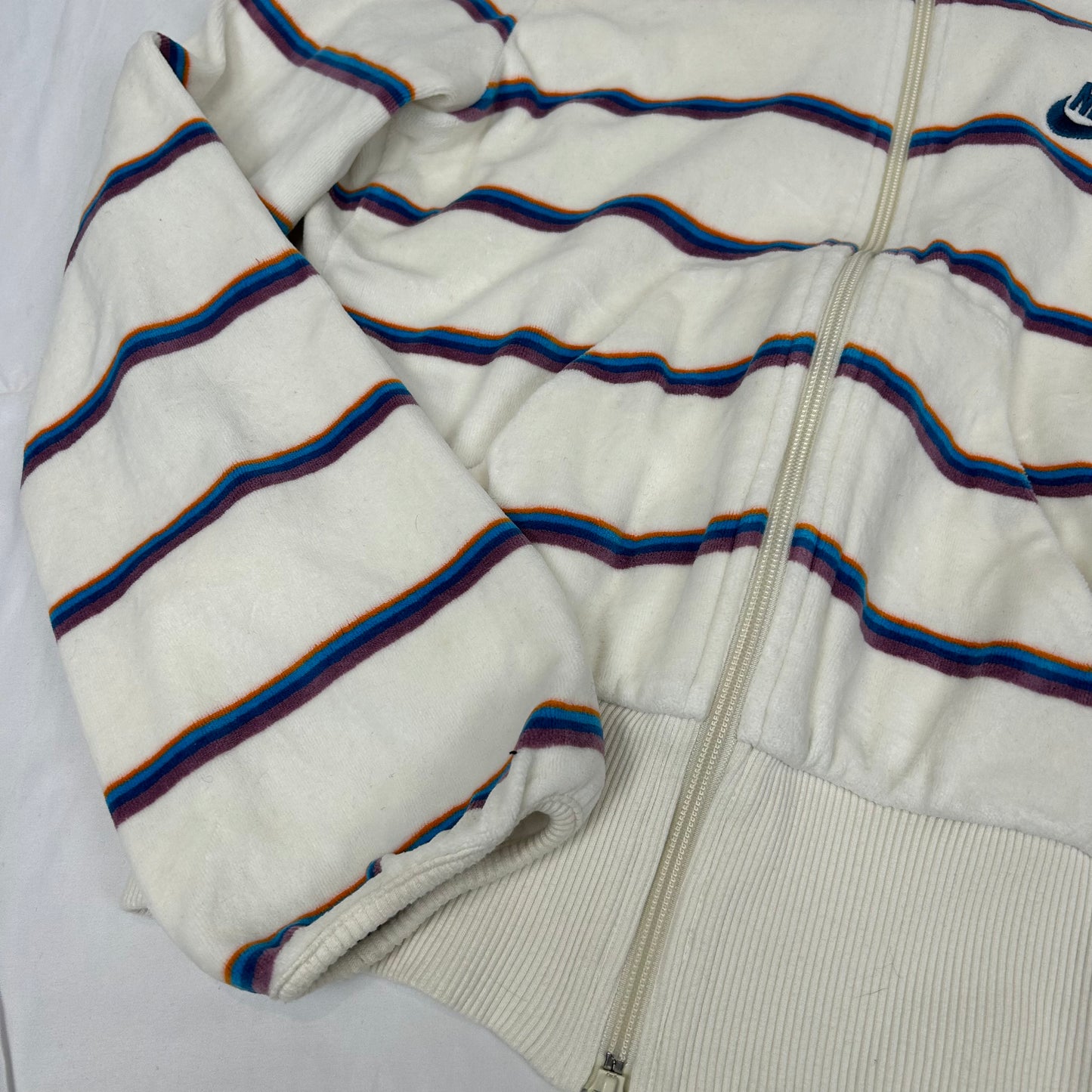 Vintage y2k style striped zip up hoodie
