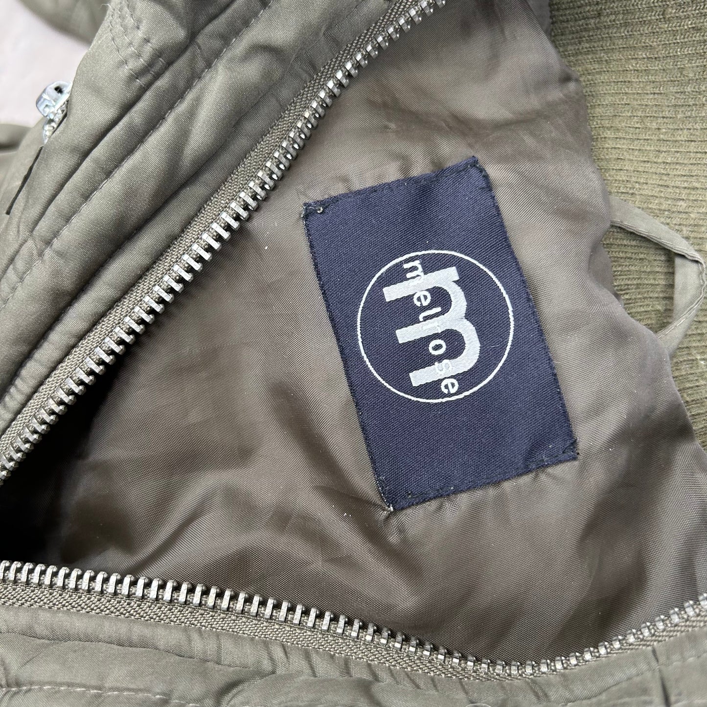 Vintage y2k style khaki puffer jacket with lace up detail