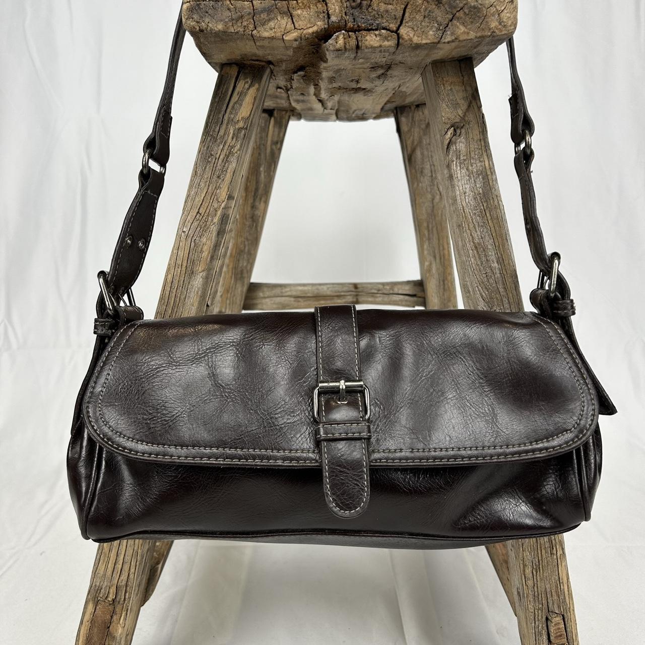 Vintage y2k style brown leather handbag