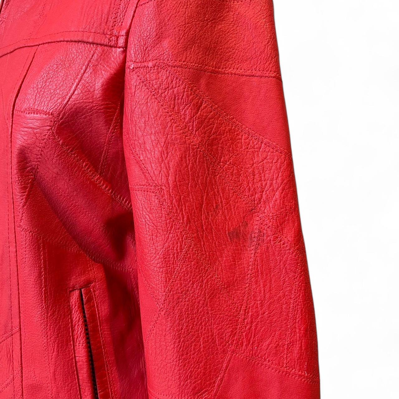 Vintage y2k style red leather jacket