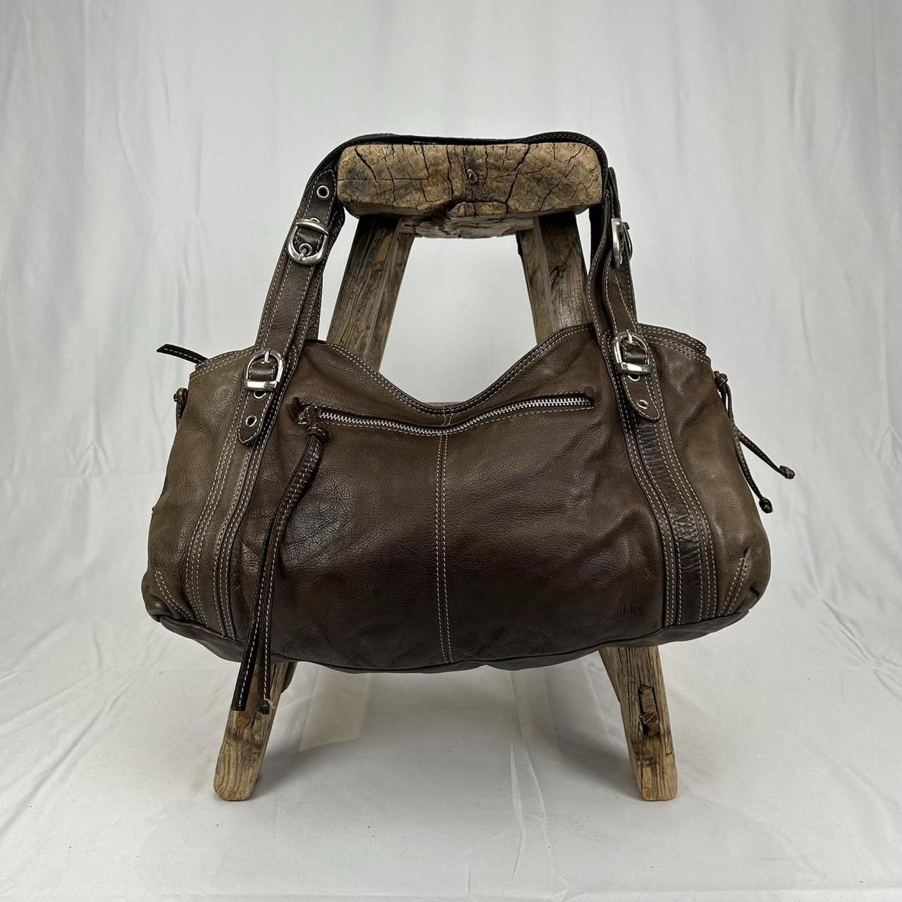 Vintage y2k style brown slouchy leather handbag