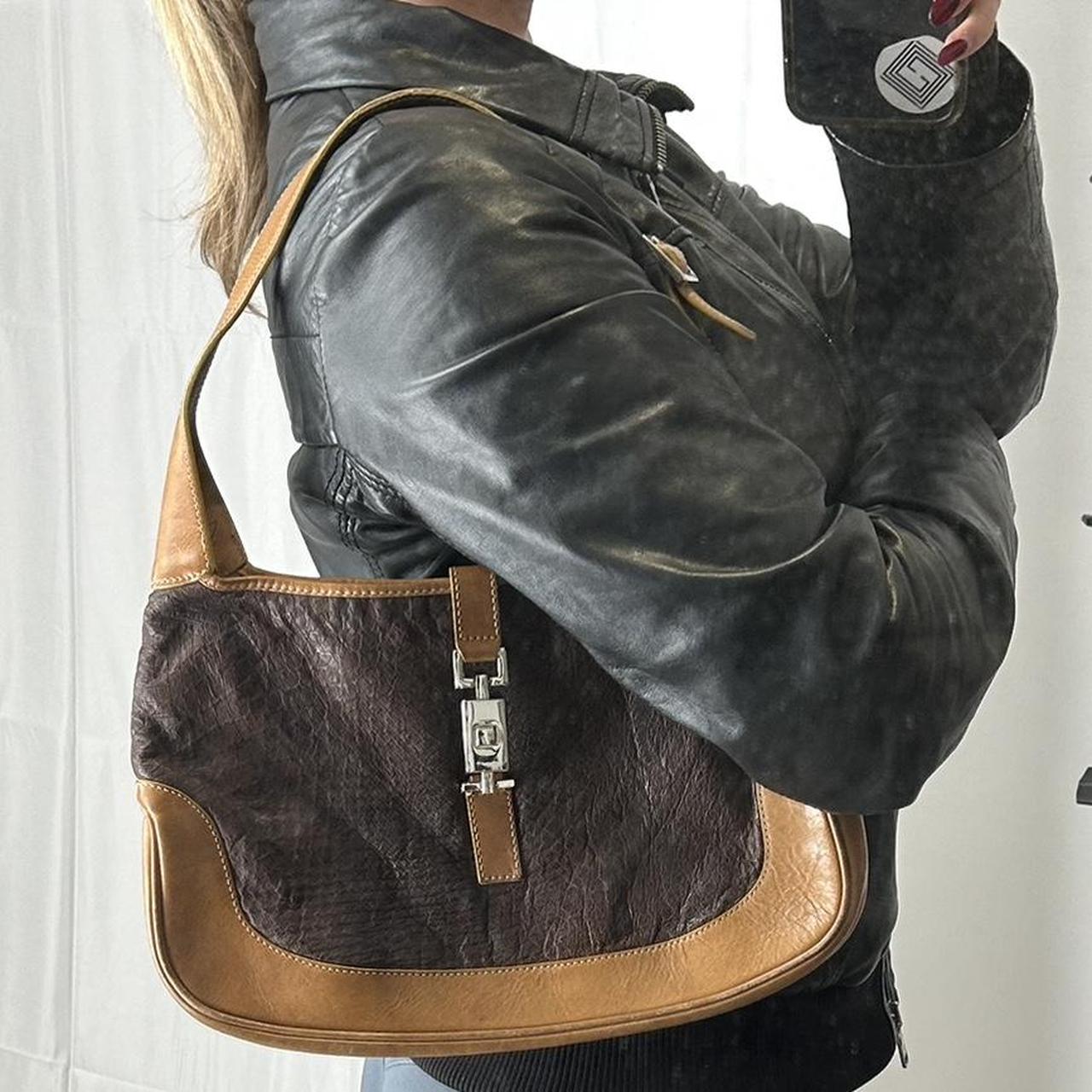 Vintage y2k style tan/brown leather shoulder bag