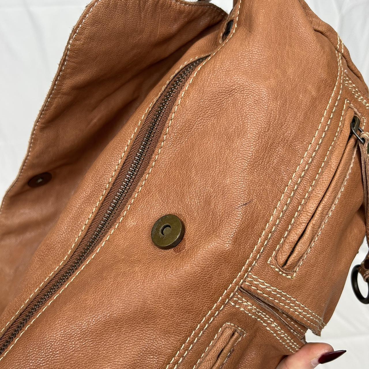Vintage y2k style brown slouchy leather shoulder bag