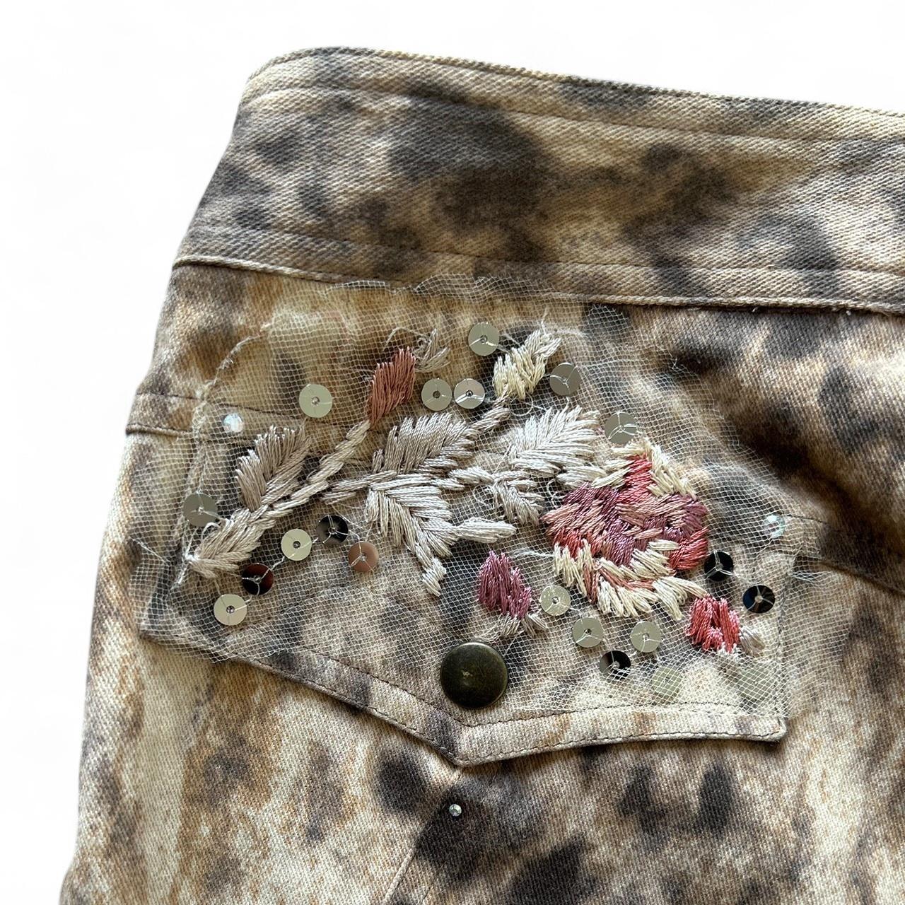 Vintage Y2K style cheetah print straight leg trousers