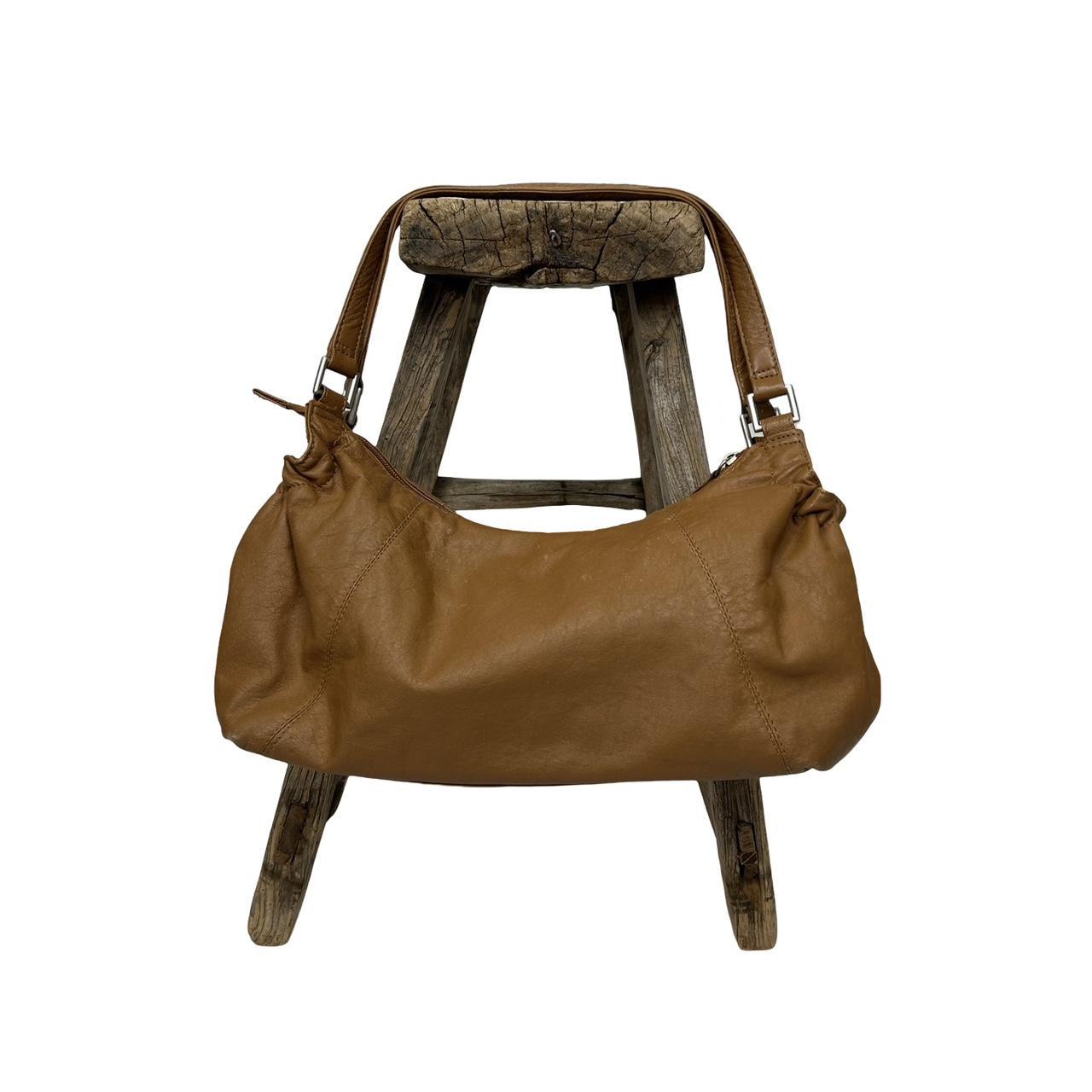 Vintage y2k style brown slouchy leather shoulder bag