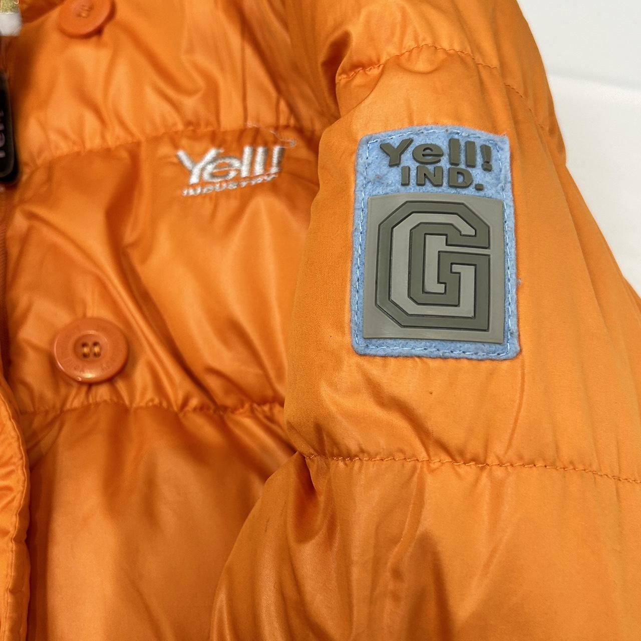 Vintage y2k style orange puffer jacket