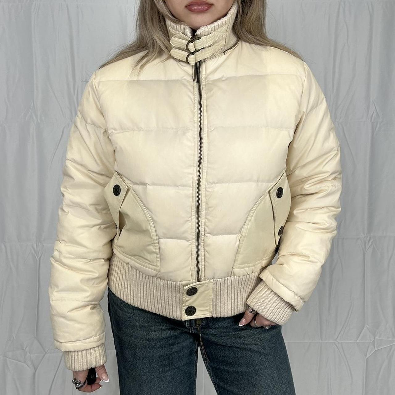 Vintage y2k style cream puffer jacket