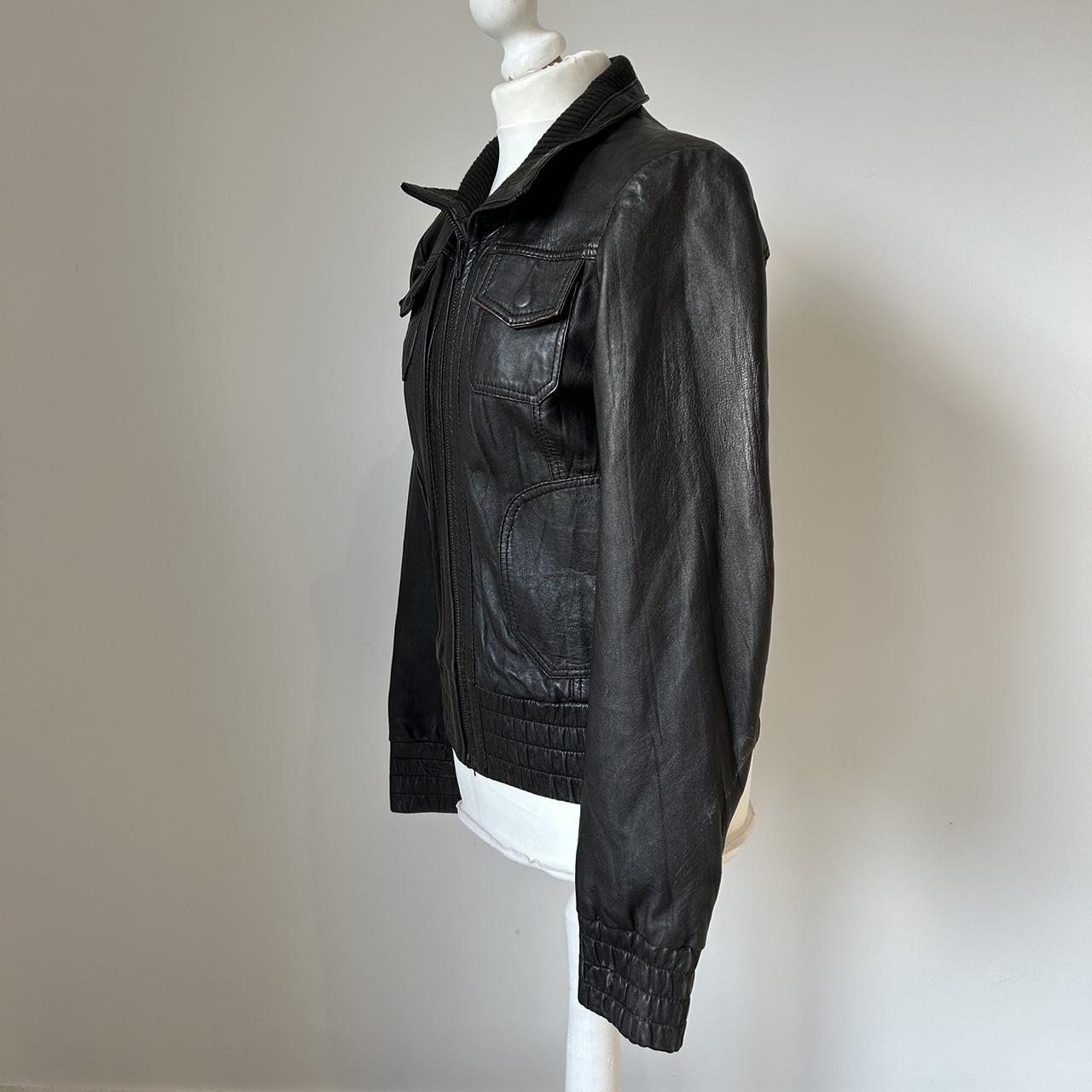 Vintage y2k style brown leather jacket 🤎
