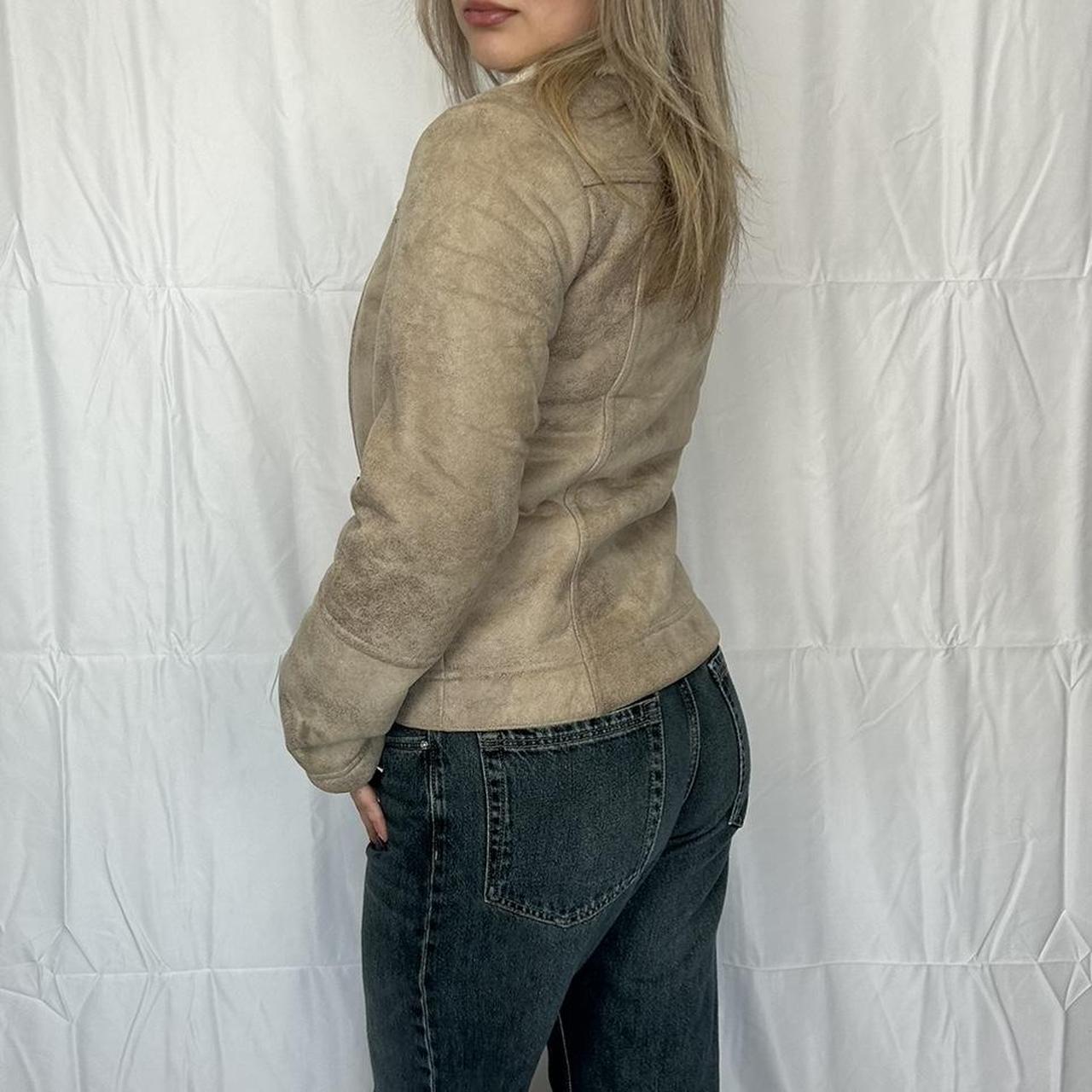 Vintage y2k style beige sheepskin jacket