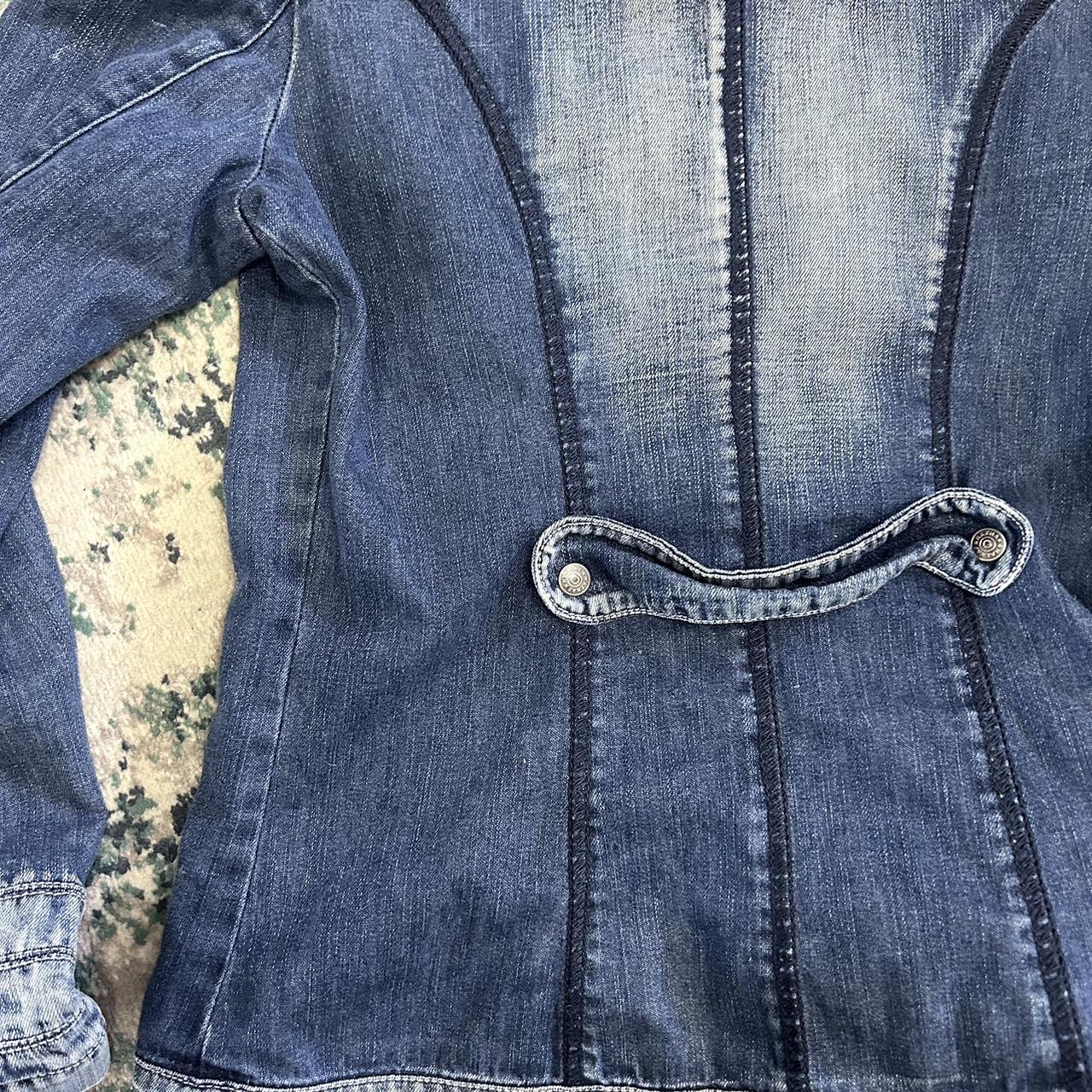 Vintage y2k style faded denim zip up jacket