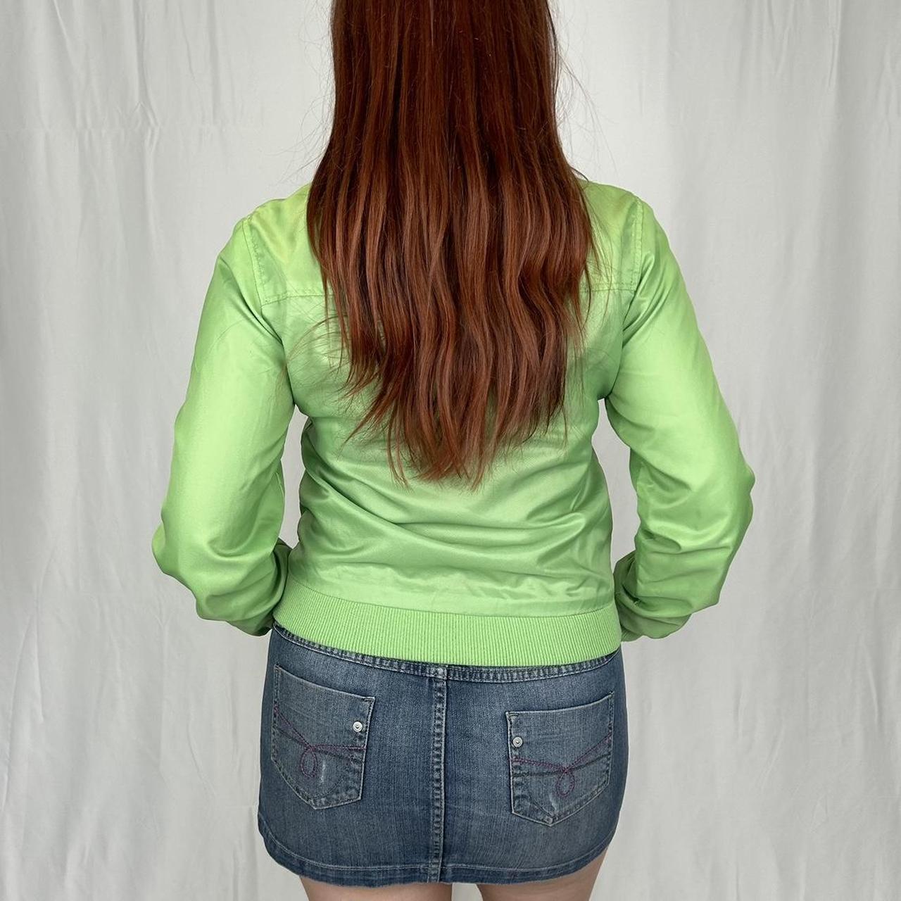 Vintage y2k style green zip up sporty track jacket