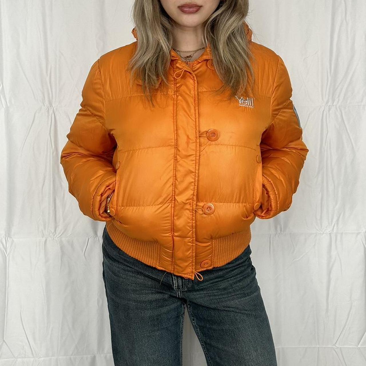 Vintage y2k style orange puffer jacket