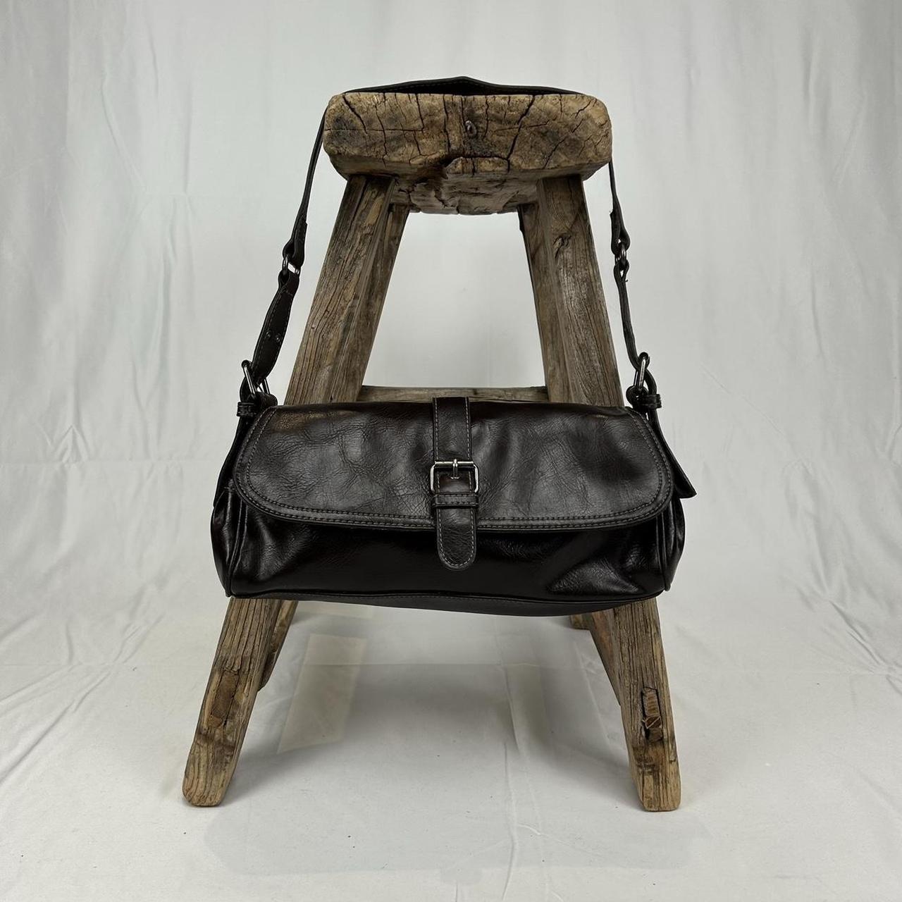 Vintage y2k style brown leather handbag