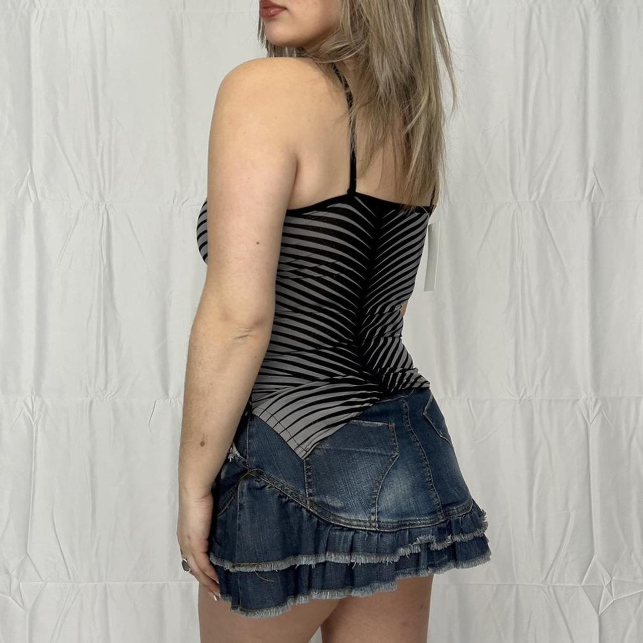 Vintage y2k style striped ruched cami